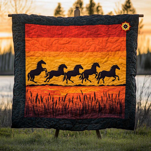 Horse Sunset Gallop WN0710041CL Quilt