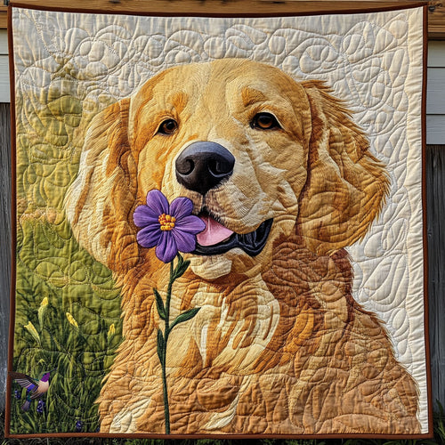 Golden Retriever Flower WT1010017CL Quilt