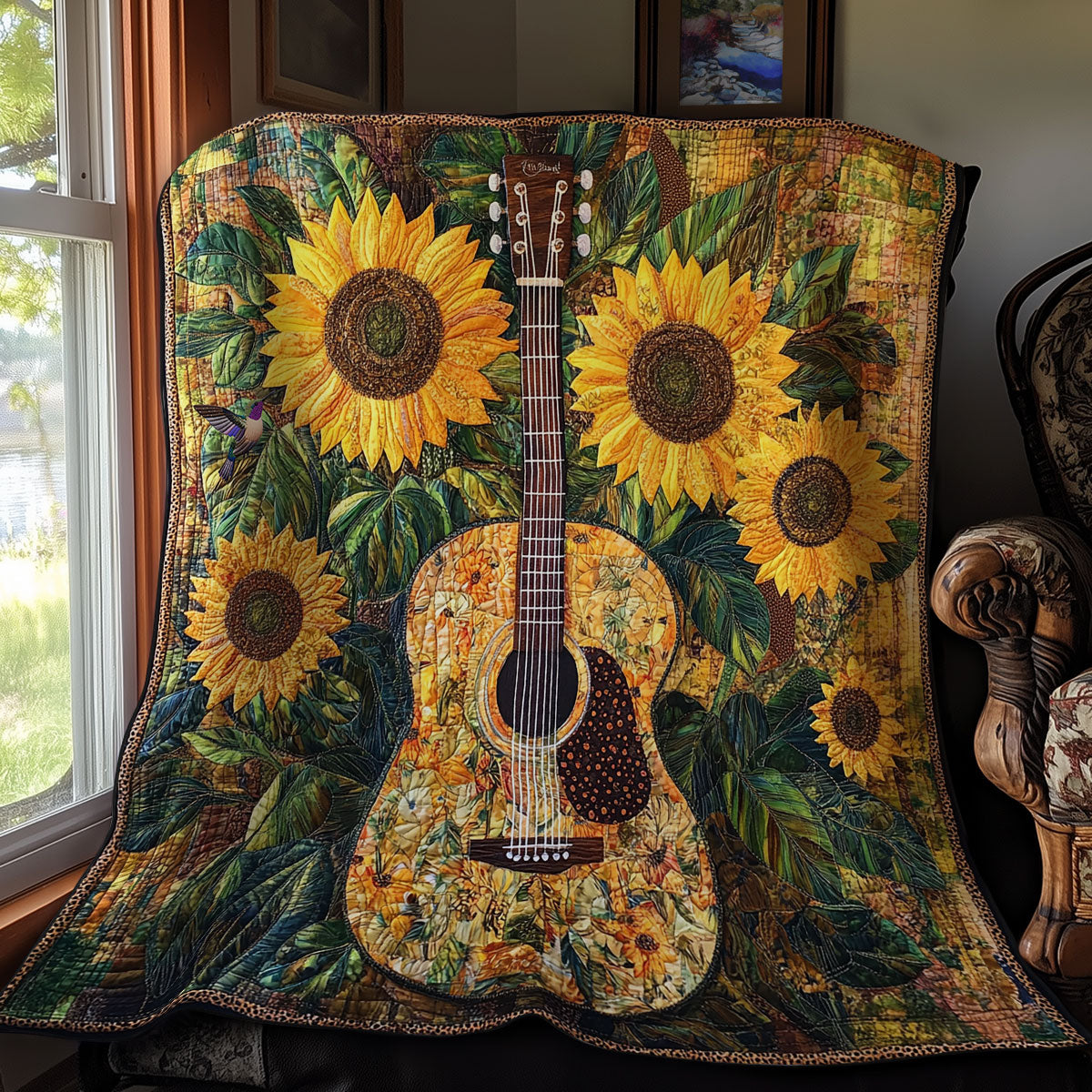 Sunflower Guitar WY0511025CL Quilt