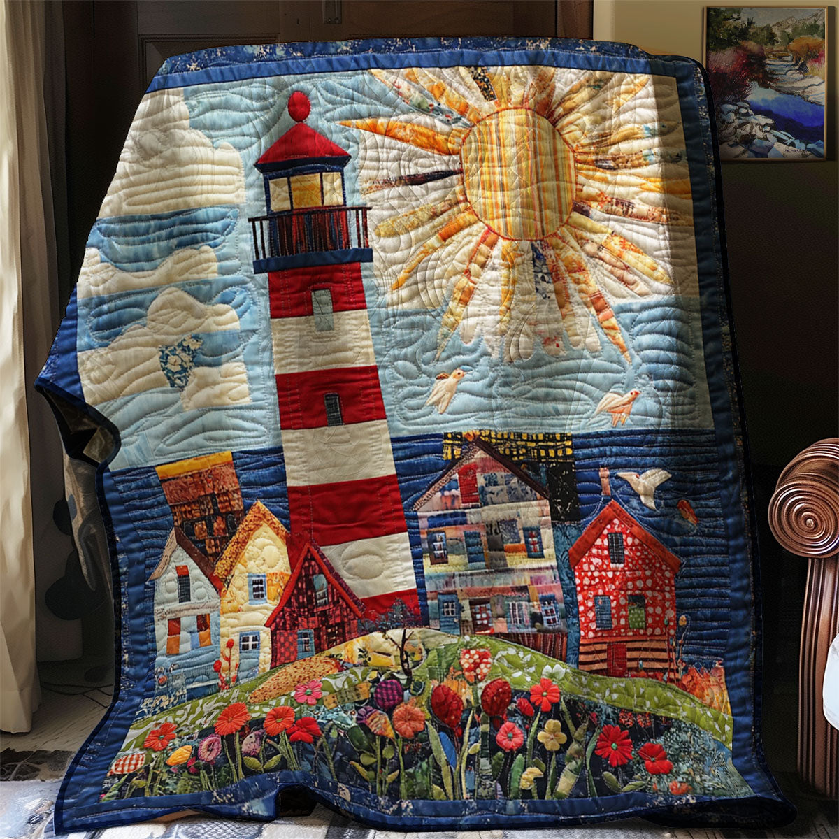 Sunlit Seaside Lighthouse WJ1303028CL Quilt