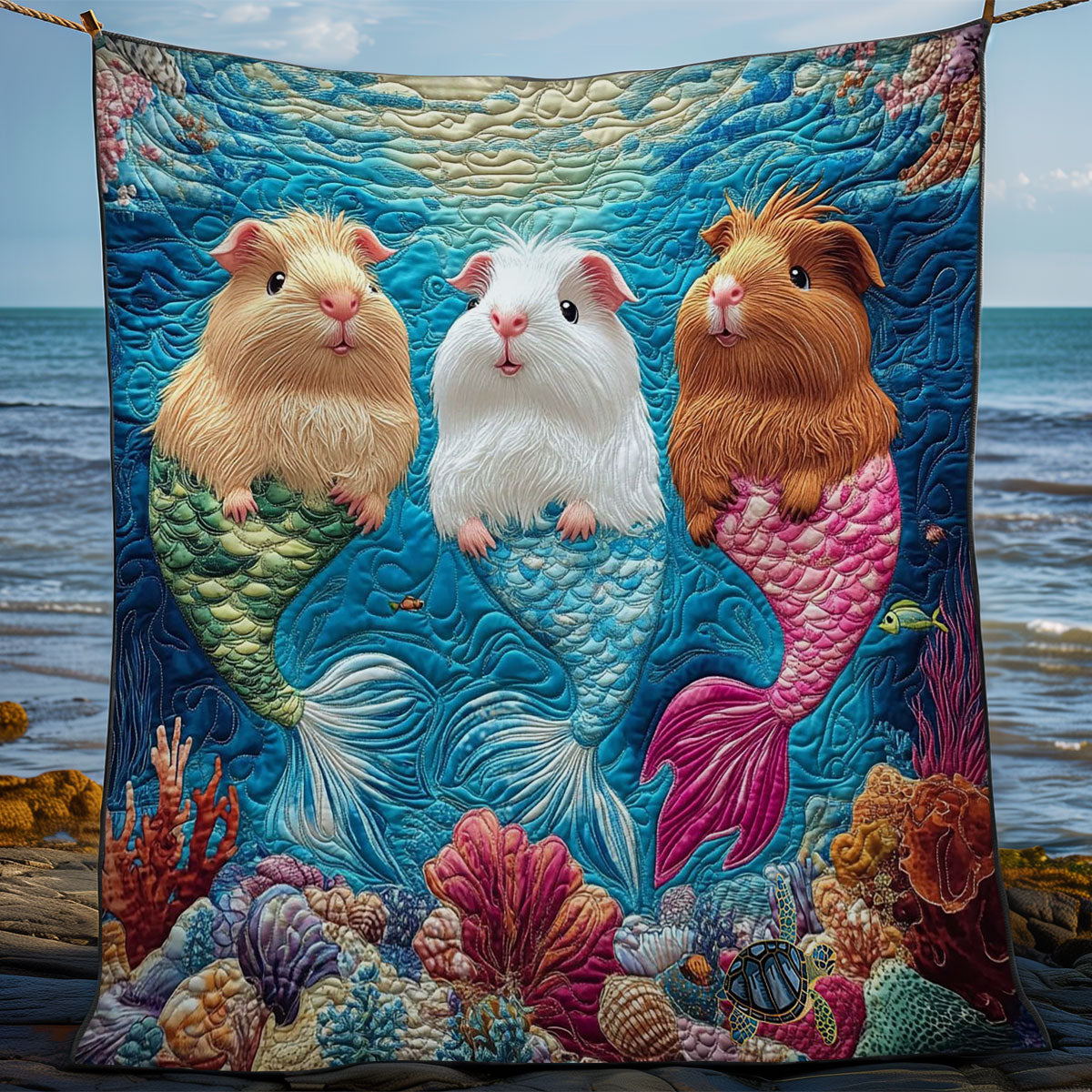 Mermaid Guinea Pig WY0512029CL Quilt