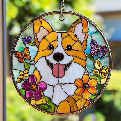 Corgi Happy Flower WT1703001CL Suncatcher