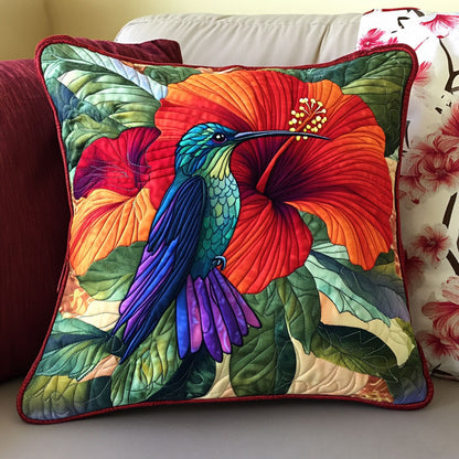 Hummingbird Hibiscus Blooms WT0703033CL Quilt Pillow Case