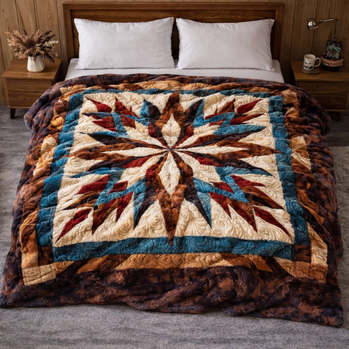 Geometric Lone Star QA2601004CL Faux Fur Throw Blanket