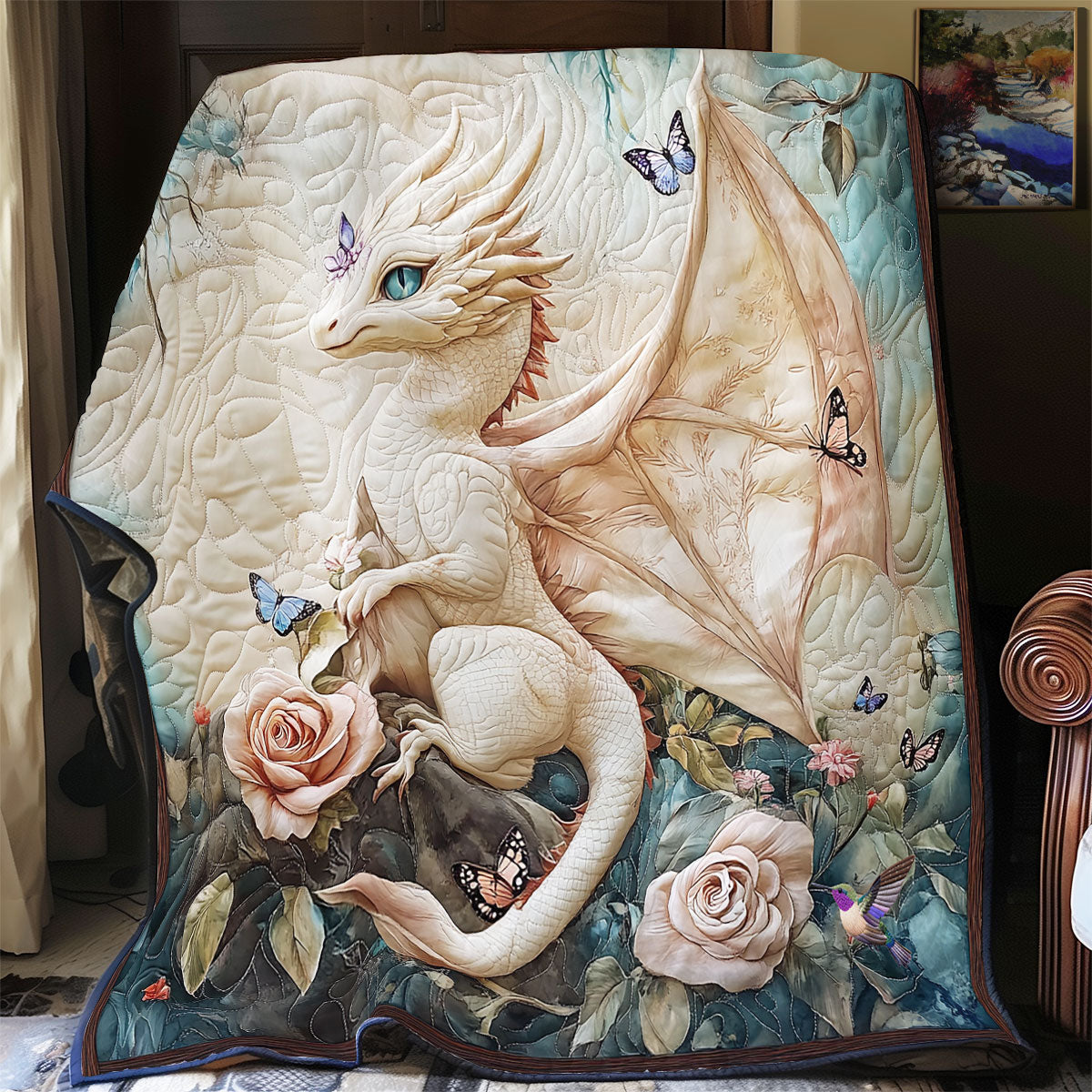 Rose White Dragon WY2011023CL Quilt