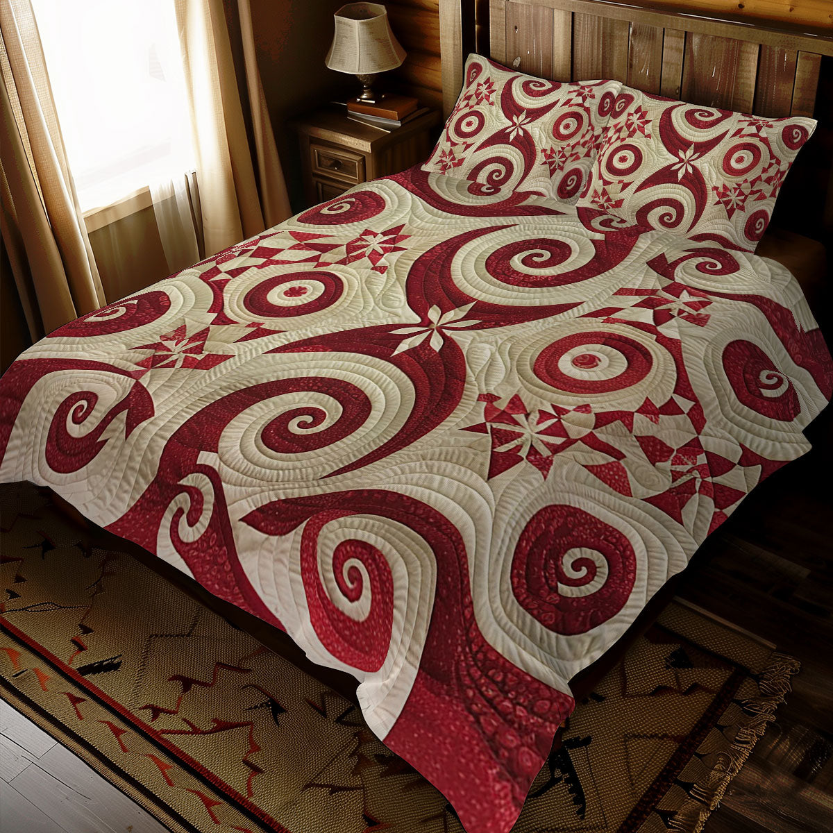 Swirly Red Star WJ3010031CL Duvet Cover Set