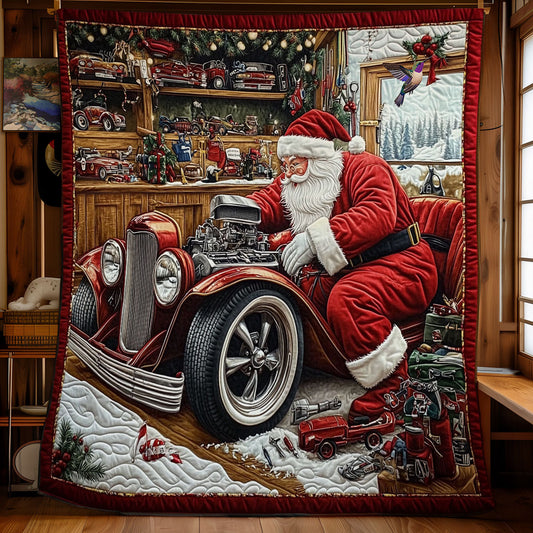 Repairing Car Santa Claus WY0712021CL Quilt