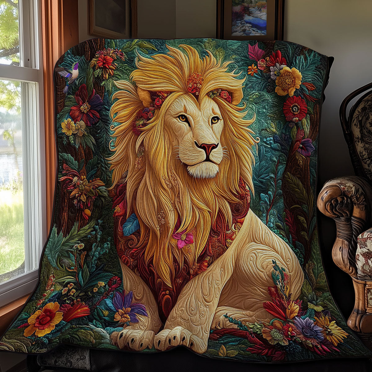 Flower Lion WY0412011CL Quilt
