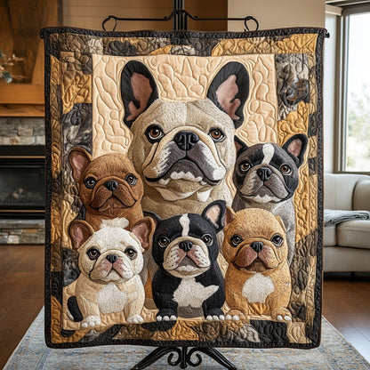 Bulldog Family WU0511007CL Quilt