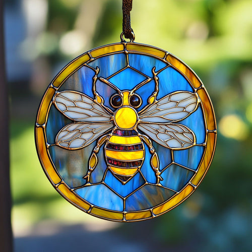 Bee WX0801083CL Stained Glass Suncatcher