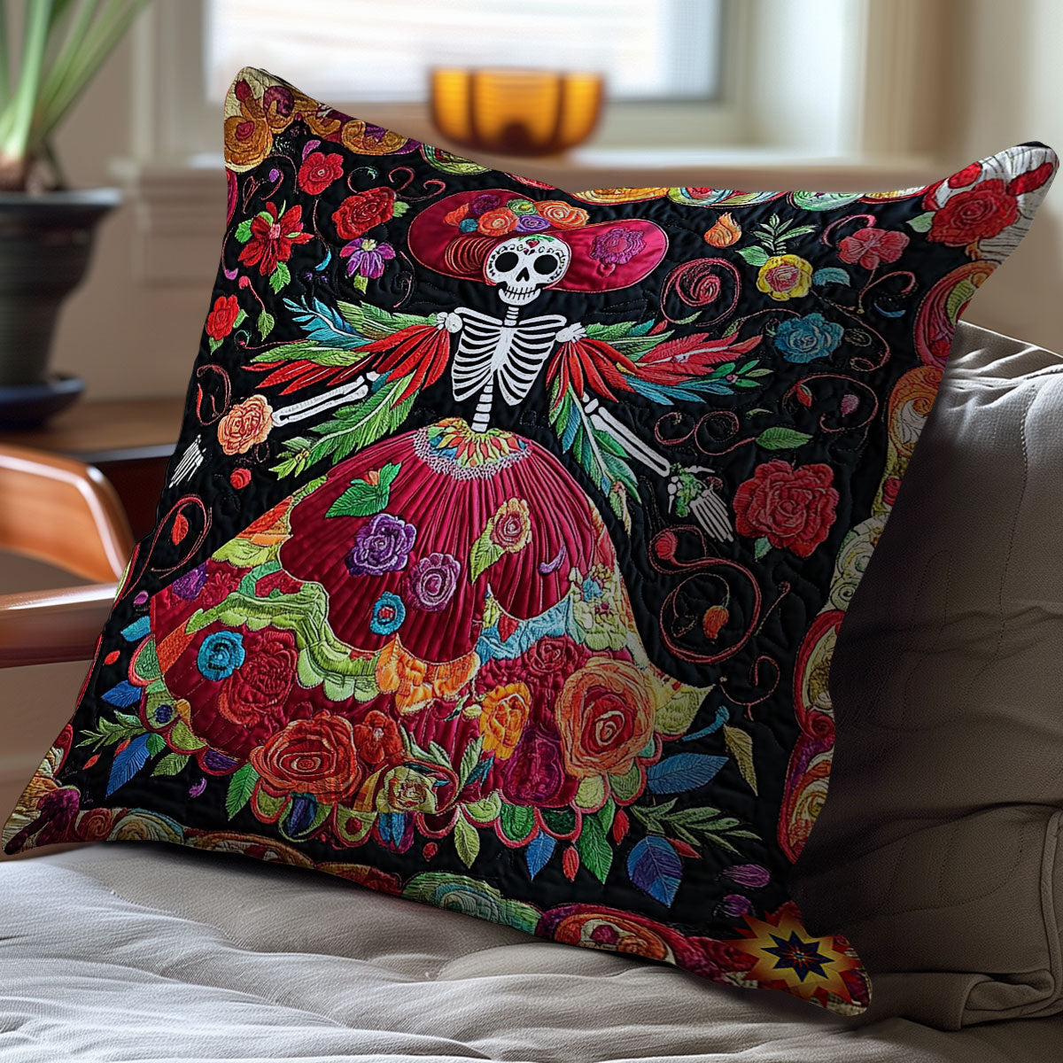 Hippie Skeleton WY2212013CL Quilt Pillow Case