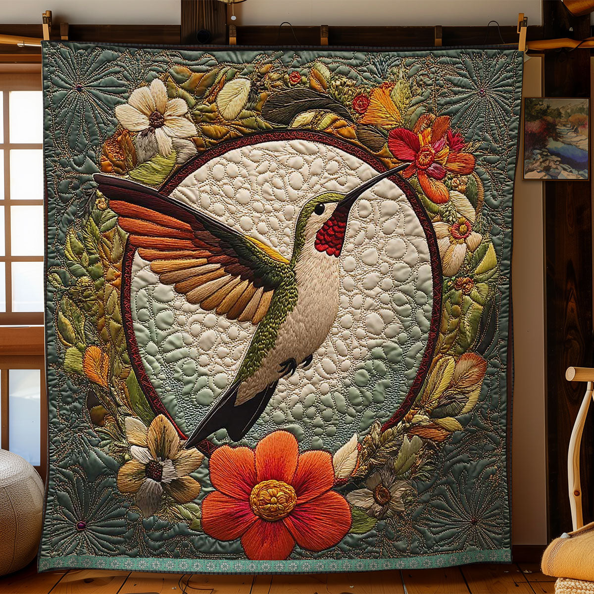 Hummingbird Circle WN2609021CL Quilt