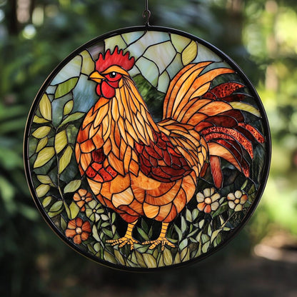 Chicken WU0811082CL Stained Glass Suncatcher