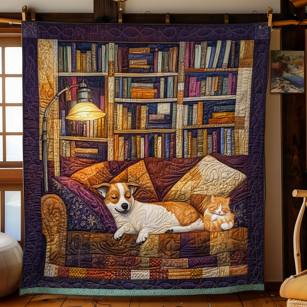 Corgi Library Lounge WN0310034CL Quilt