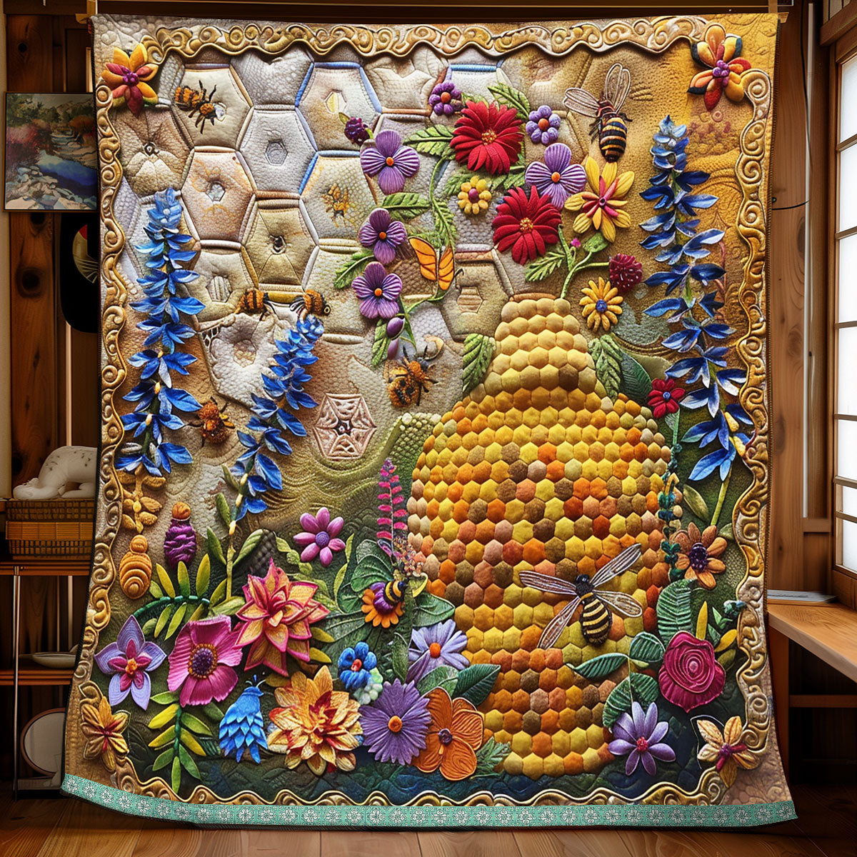 Beehive Hexagon WP0609004CL Quilt