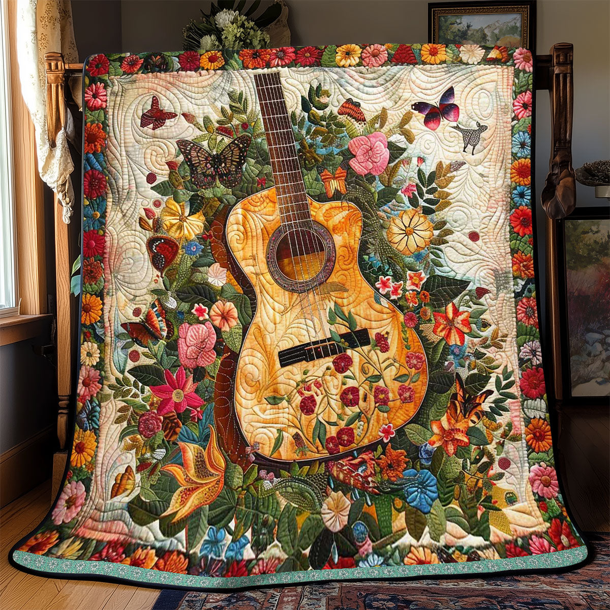 Flower Guitar WJ1209012CL Quilt