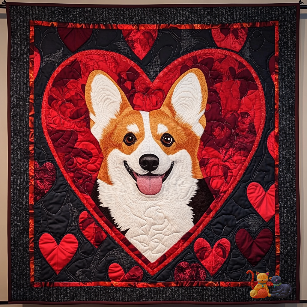 Corgi In Heart XR0612019CL Quilt