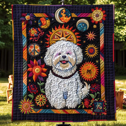 Bichon Frise Flower Magic WN1210011CL Quilt