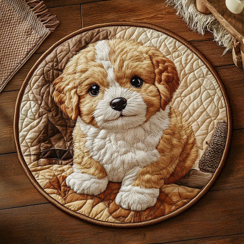 Cute Puppy CP1605002CL Quilted Round Mat