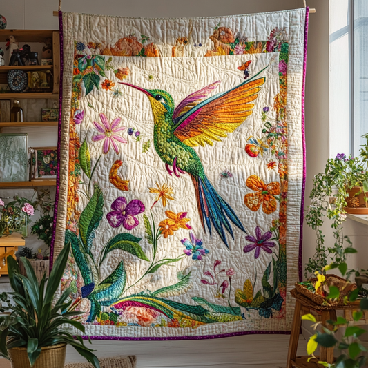 Hummingbird In Bloom WN2309038CL Quilt