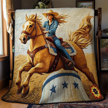 Cowboy Riding Horse WY2611015CL Quilt