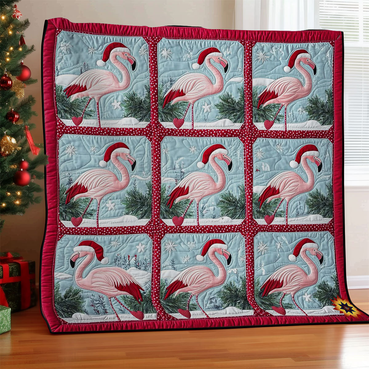 Santa Flamingo WY0512024CL Quilt