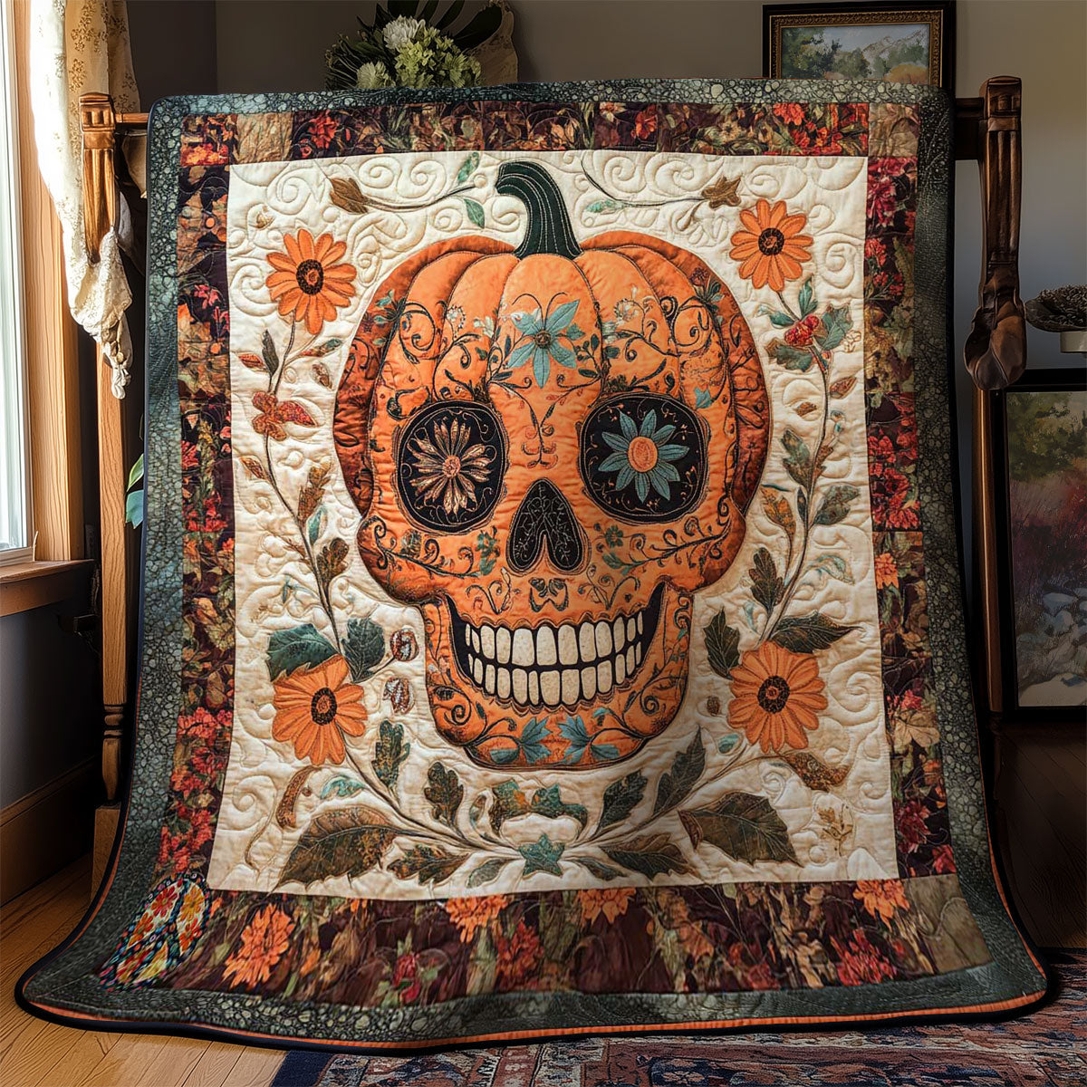 Pumpkin Skull WN2311073CL Quilt