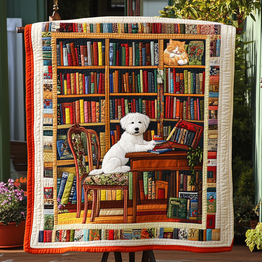 Dog's Quiet Reading WN0310025CL Quilt