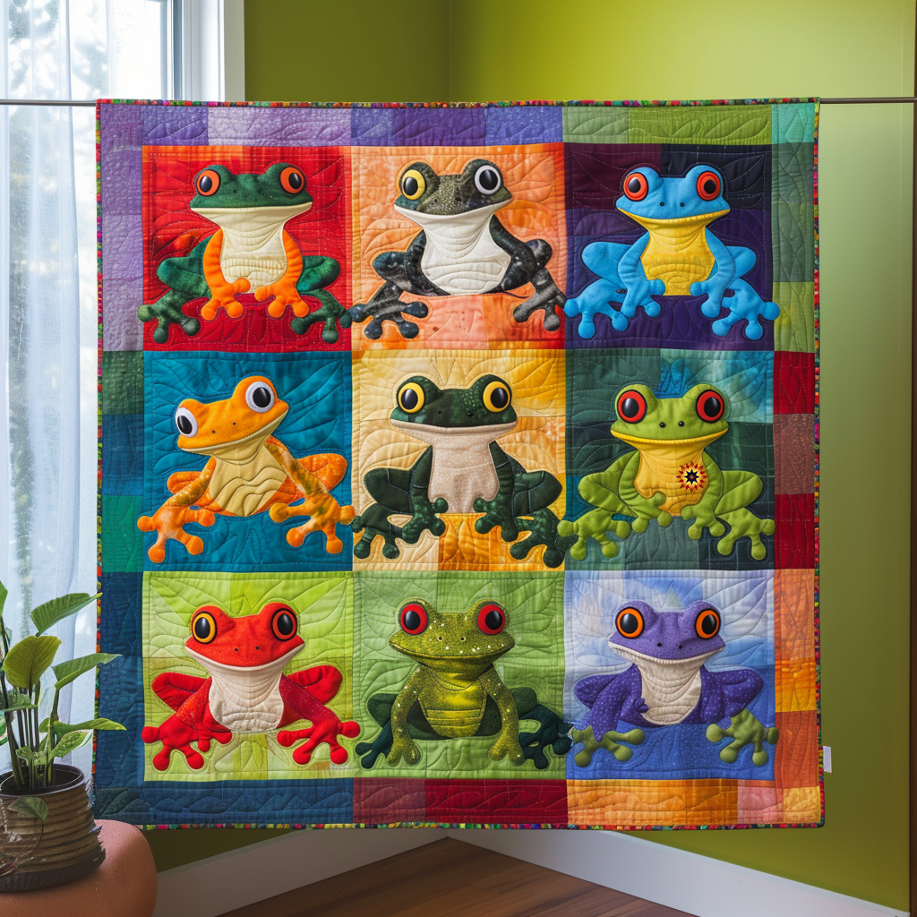 Colorful Frog WJ0611010CL Quilt