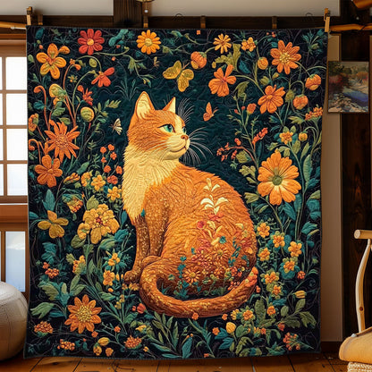 Purring Among Flowers WJ2612019CL Quilt