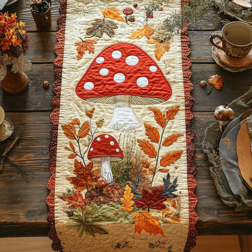 Mushroom In Autumn Forest WY2802099CL Quilted Table Runner