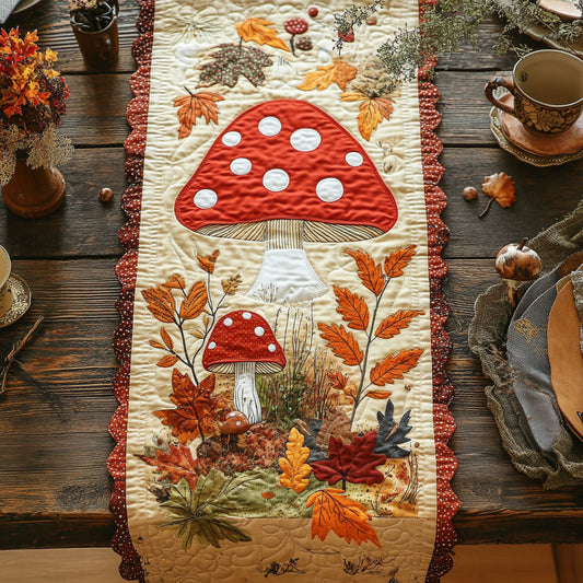Mushroom In Autumn Forest WY2802099CL Quilted Table Runner