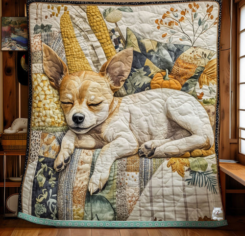 Sleeping Chihuahua WU0811012CL Quilt