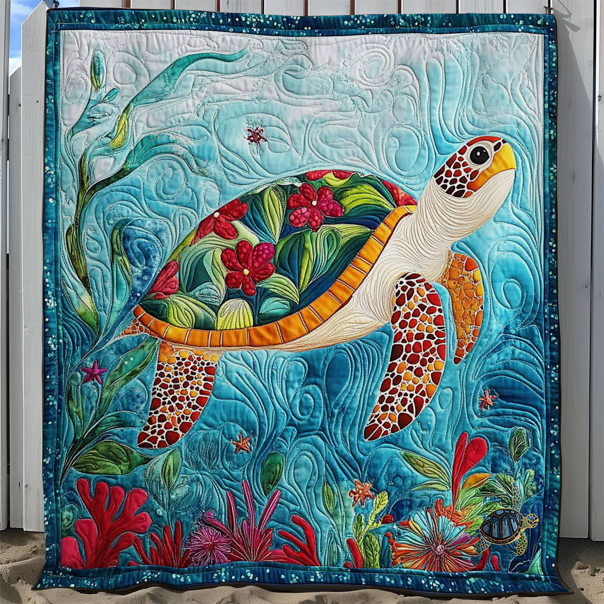 Turtle In Ocean WY1112022CL Quilt