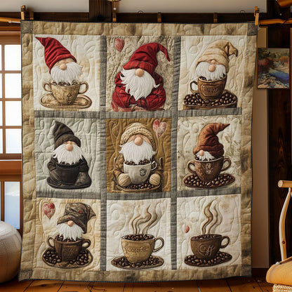 Latte Lover Gnome WN2612008CL Quilt