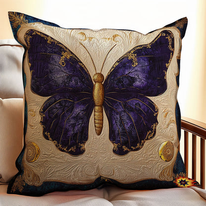 Gold Purple Butterfly WY0912093CL Quilt Pillow Case