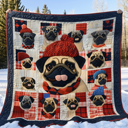 Pug In Hats WN1909042CL Quilt