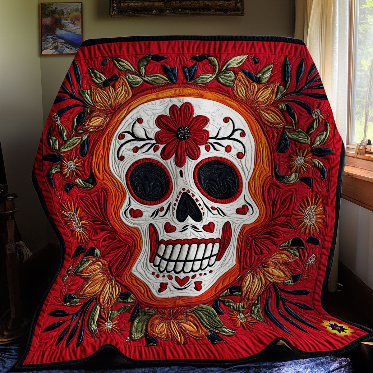 Flower Skull WY2911043CL Quilt
