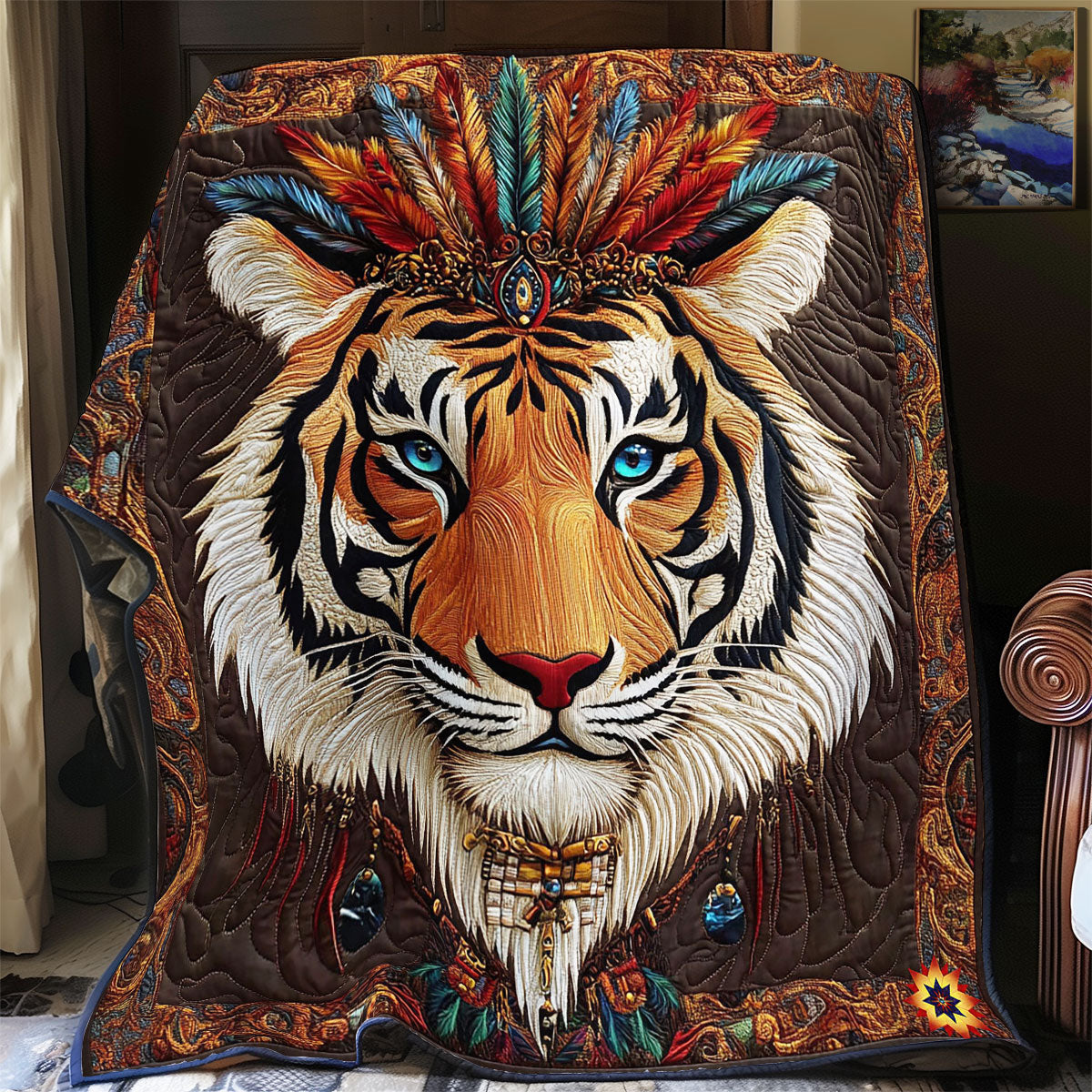 Native American Tiger WY2811024CL Quilt