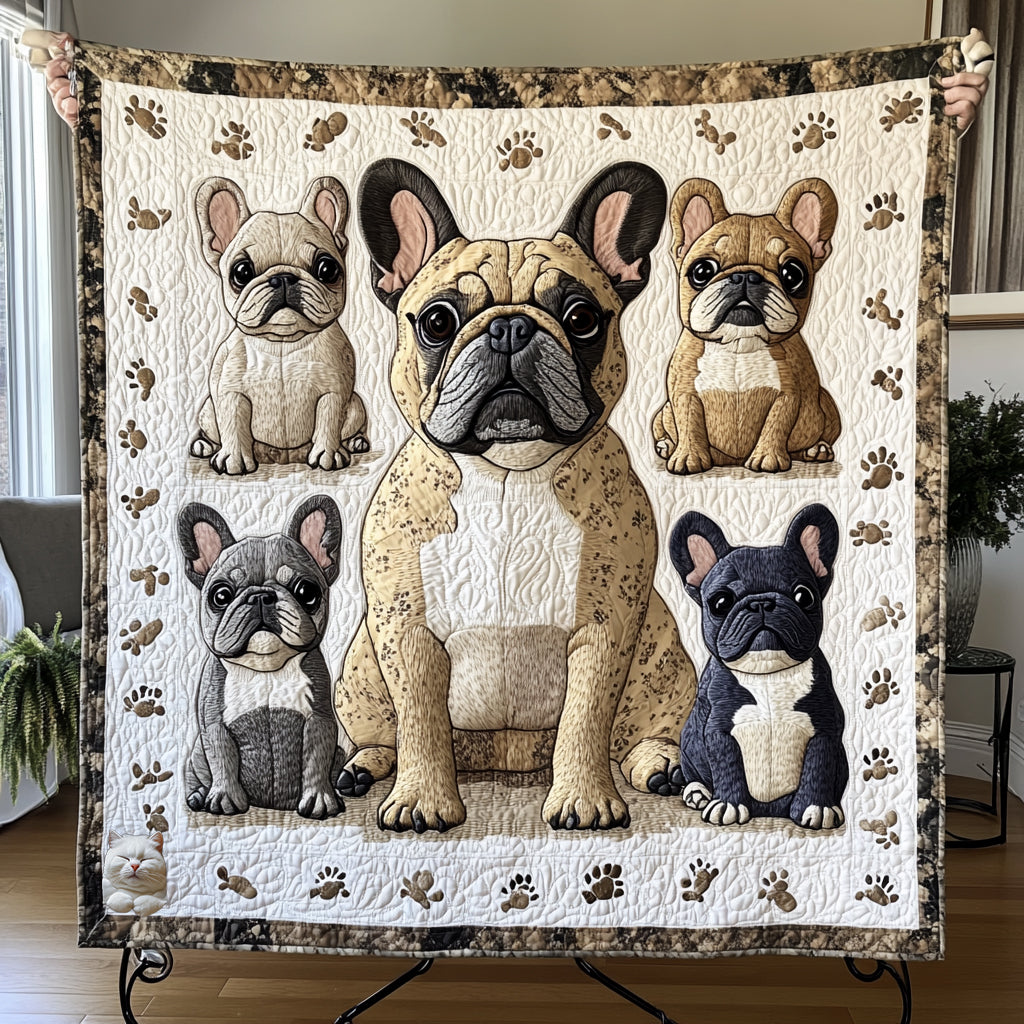 Bulldog Family  WU0511030CL Quilt