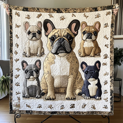 Bulldog Family  WU0511030CL Quilt