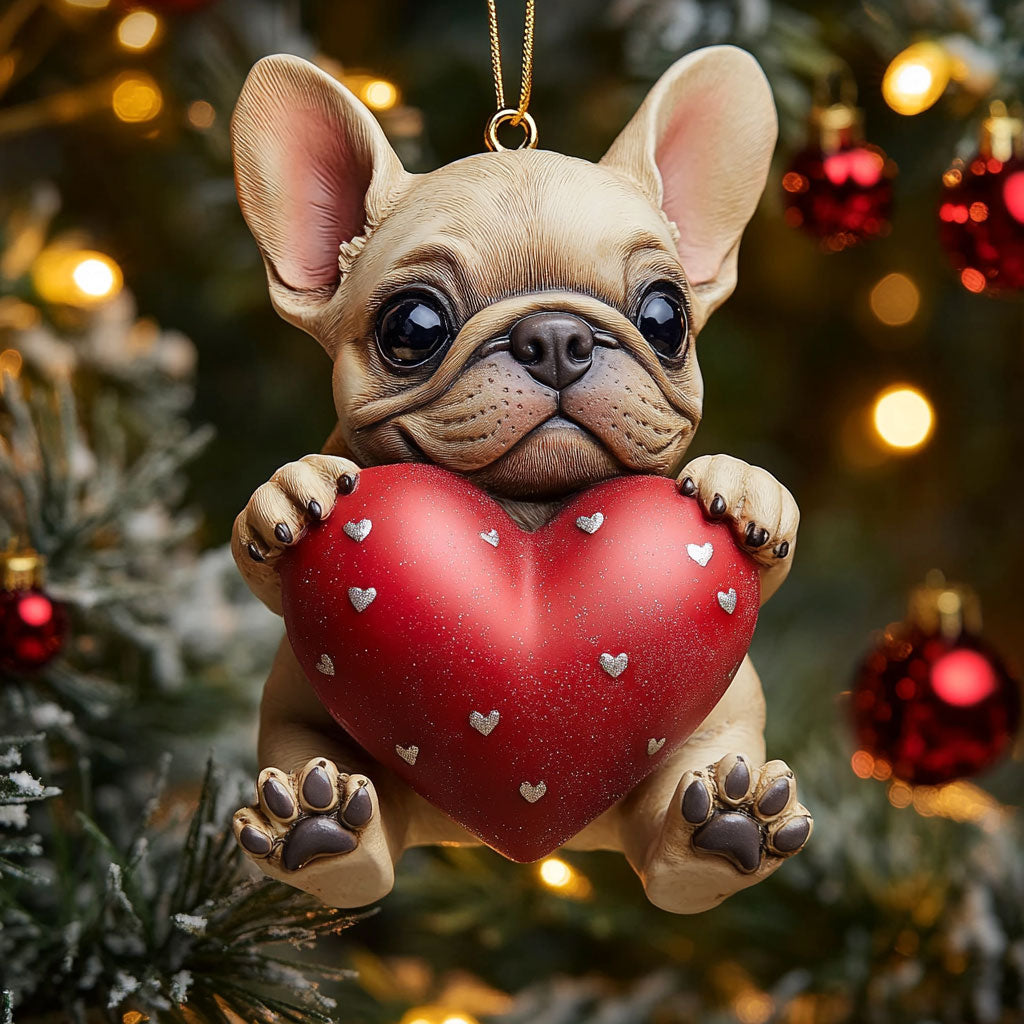 Bulldog Love CW1511052CL Christmas Ornament