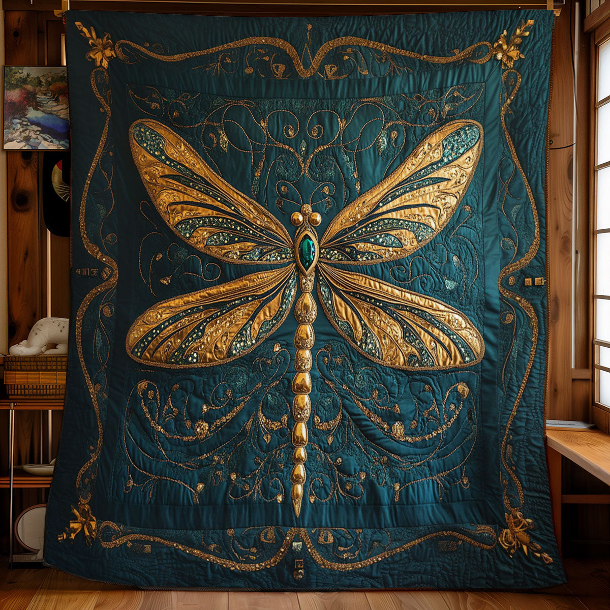 Royal Dragonfly Portrait WY2702112CL Quilt