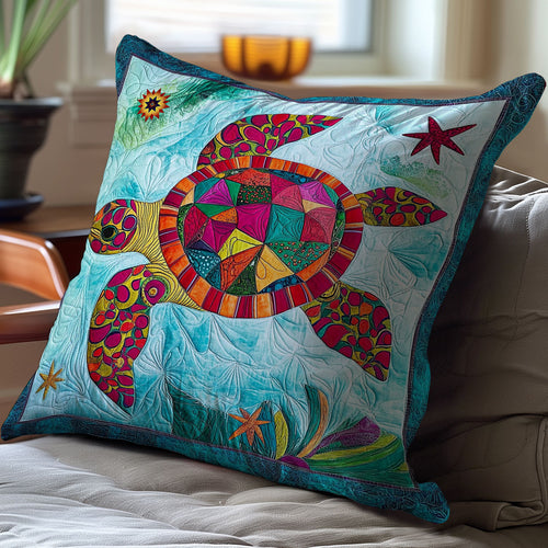 Geometric Shell Turtle WY1612068CL Quilt Pillow Case