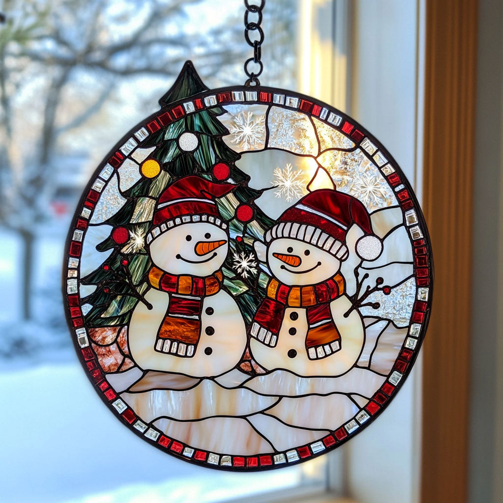 Snowman WJ1811048CL Stained Glass Suncatcher