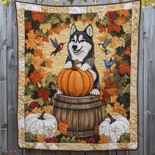 Husky Pumpkin Love WN2709090CL Quilt