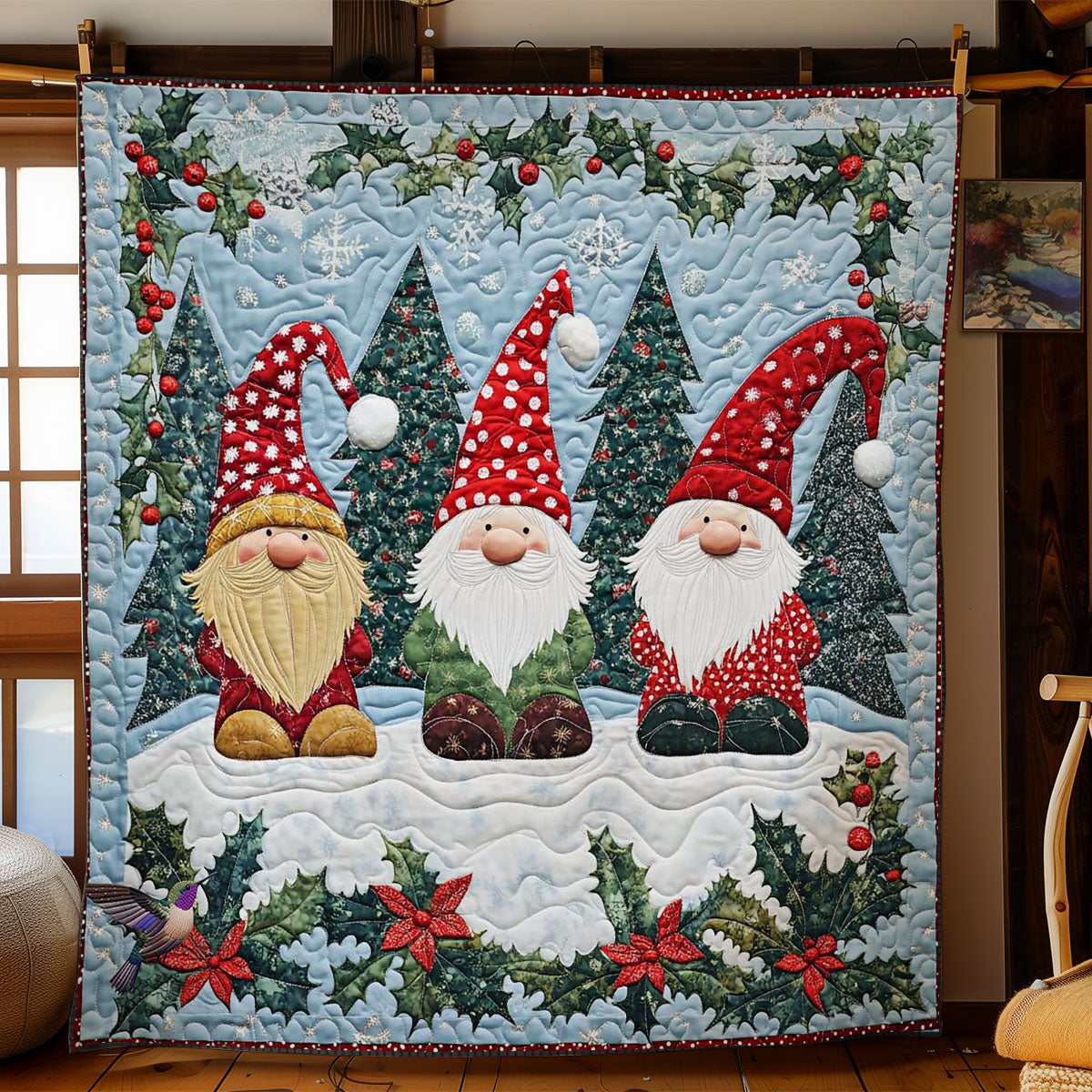 Holiday Gnome Joy WN0512064CL Quilt