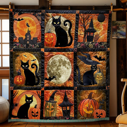 Cat And Bat Halloween WN1309055CL Quilt