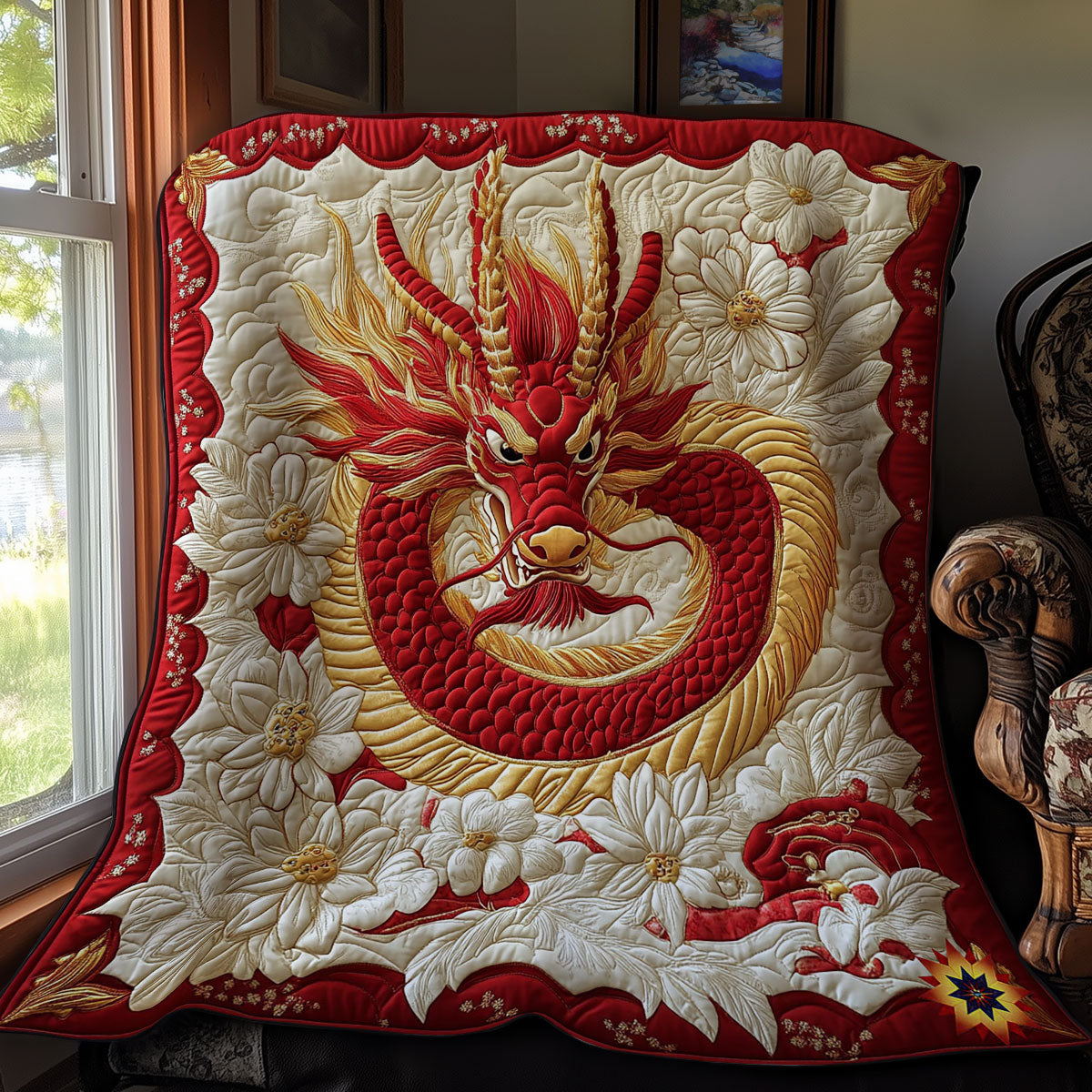 Flower Dragon WY0712046CL Quilt