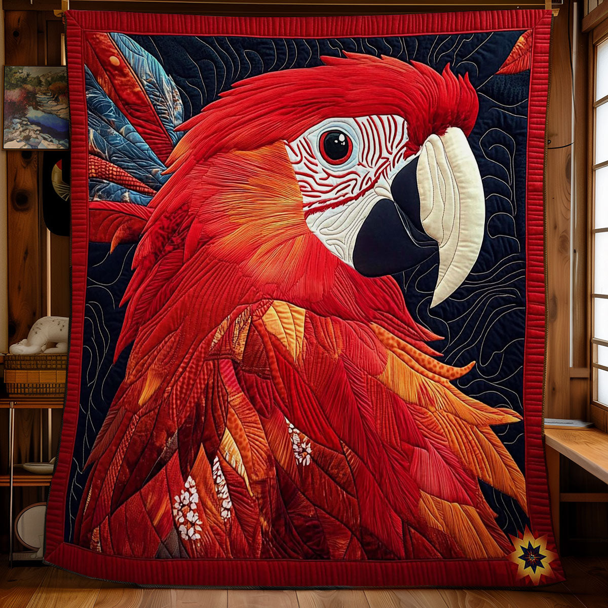 Red Parrot WY1012045CL Quilt